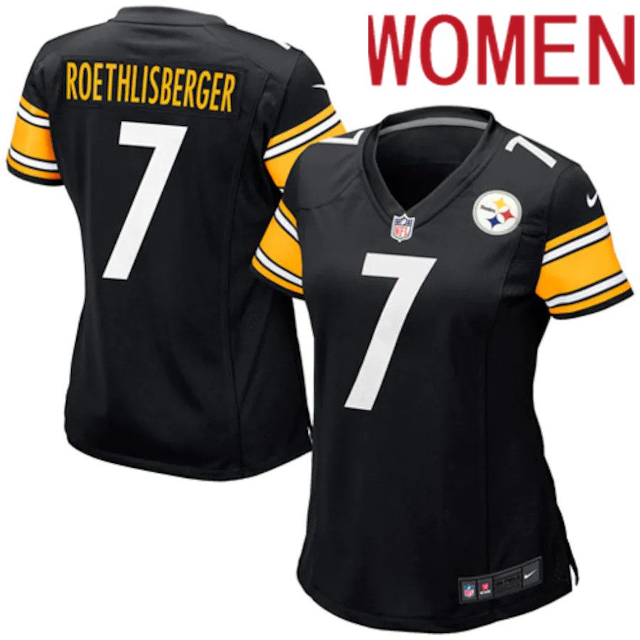 Women Pittsburgh Steelers #7 Ben Roethlisberger Nike Black Game Player NFL Jersey